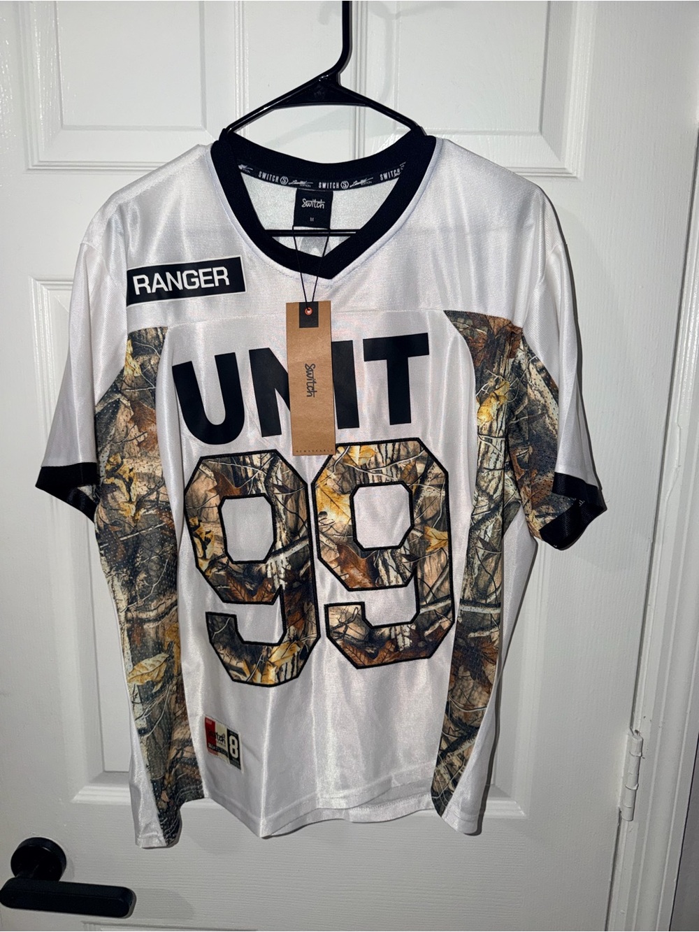 Ranger Camo Panel Men's Jersey Shirt - White/Camouflage